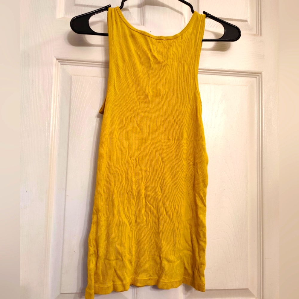 Yellow Ribbed Tank Top - Picture 2 of 3